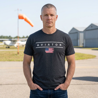 Short Final Apparel | Aviator Flag Tee